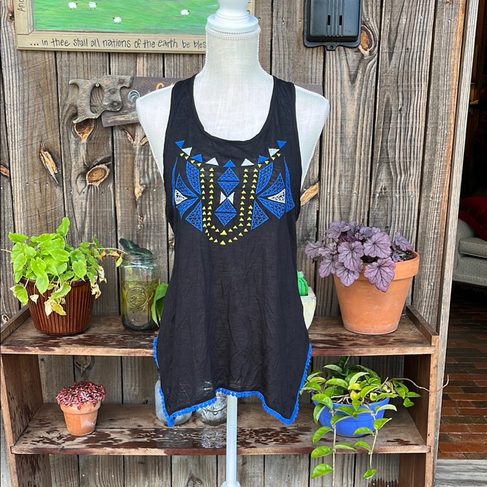 Red camel black tank top JUNIOR Large NWT 2436